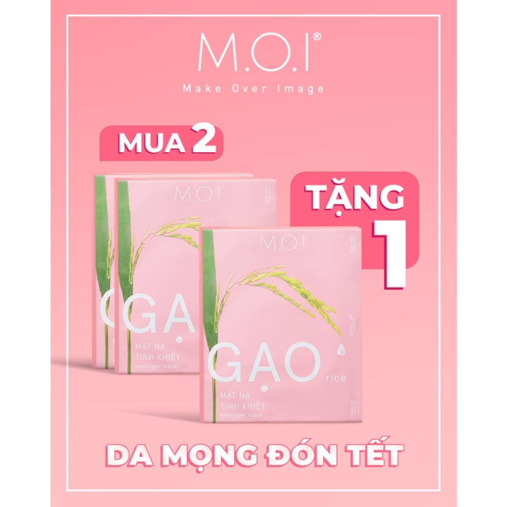 3 Hộp Mặt Nạ Gạo Tinh Khiết M.O.I giúp sáng da, dưỡng ẩm, thải độc