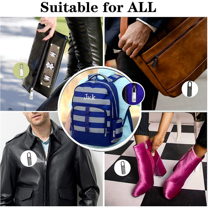 Set 2 Phụ Kiện Kéo Kéo/ Kéo/ Tháo Dây Kéo/ Khóa Kéo Bằng Hợp Kim Kẽm Có Thể Tháo Rời Tiện Dụng Cho Balo/ Áo Khoác
