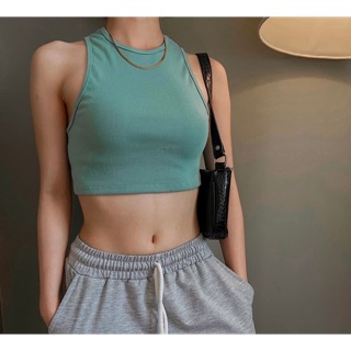 áo croptop nữ màu xanh lá