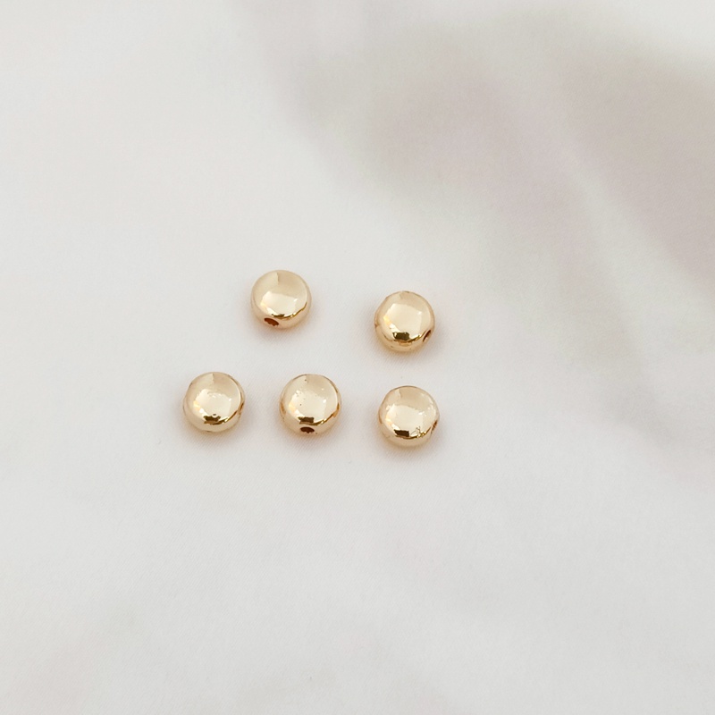 Hạt Xỏ Bằng Đồng 14K Hình Vuông Tròn Nhiều Màu Sắc Dùng Làm Trang Sức DIY