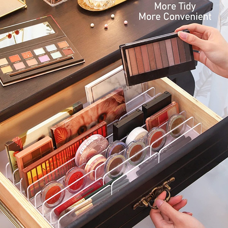 Khay Đựng Bảng Phấn Mắt 7 Ngăn Bằng Acrylic Chia Ngăn Tiện Dụng