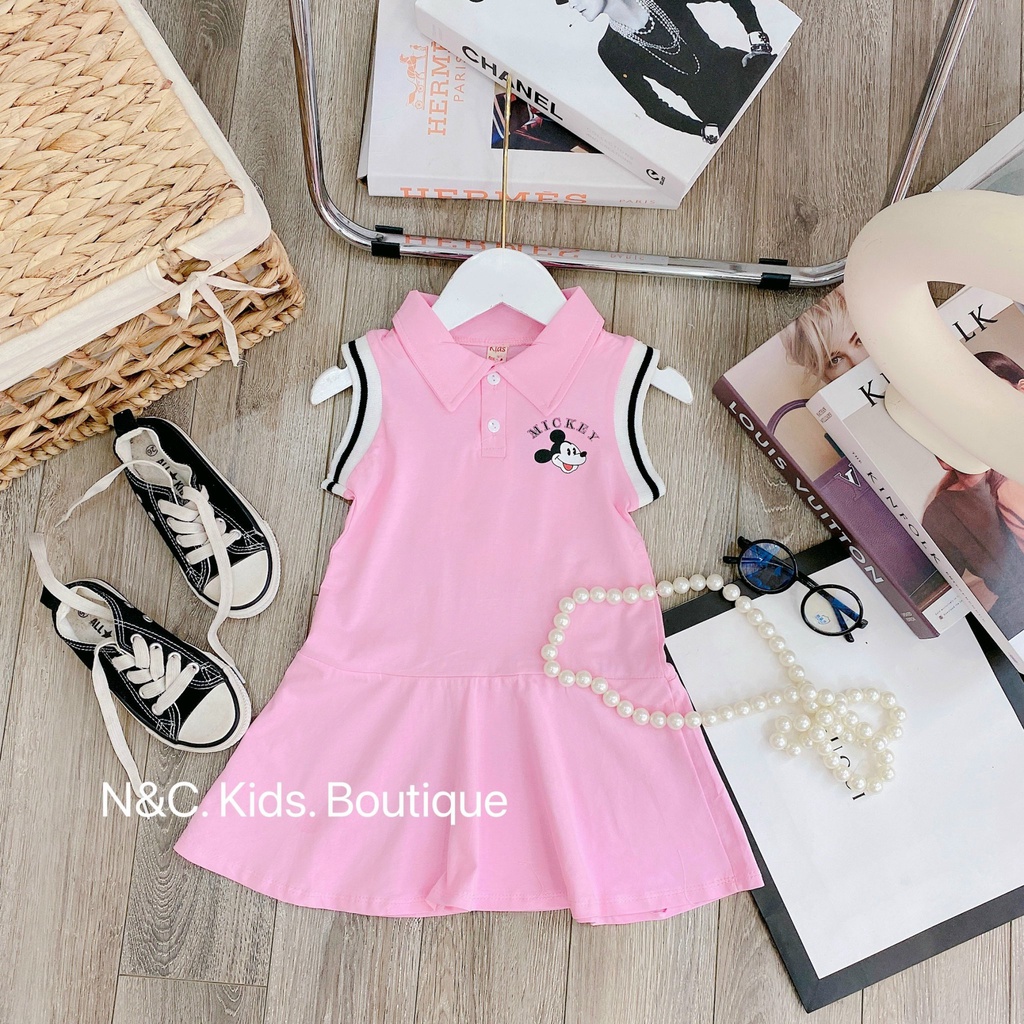 Váy bé gái cố trụ sát nách mickey 5 mầu XHN958