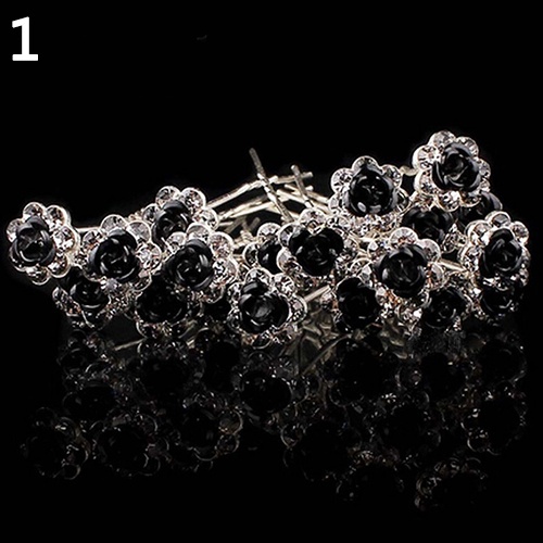 Set 5 trâm cài tóc hình hoa hồng đính đá xinh xắn thời trang cho nữ