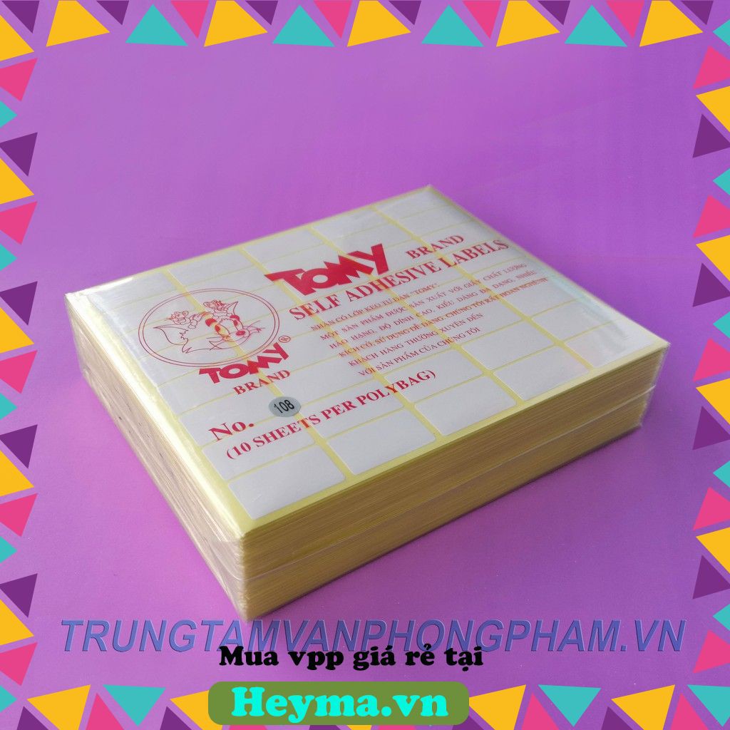 Lốc 25 xấp Nhãn có lớp keo tự dán Tomy A5 113 114 115 116 117 118 119 120 121 122 123 124 Giấy decal in mã vạch