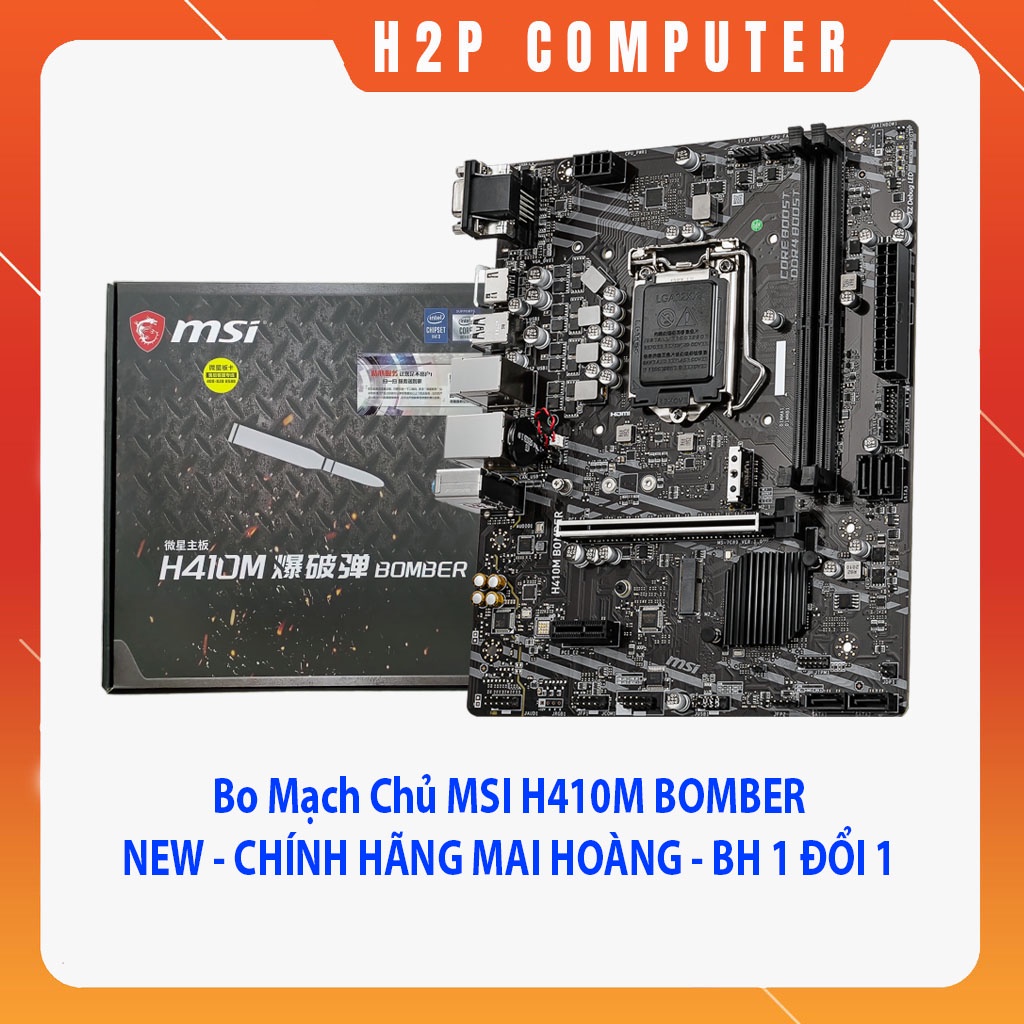 Bo mạch chủ MSI H410M BomBer - New - Full Box - Chính Hãng - BH 36 Tháng