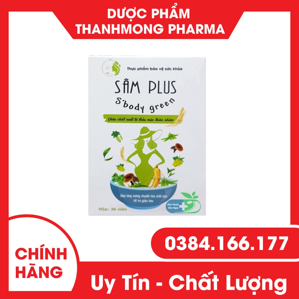 Kẹo Giảm Cân Sâm Plus S'Body Green Tặng Kèm Trà Cam Sả Tắc( Từ 5v- 1 hộp)