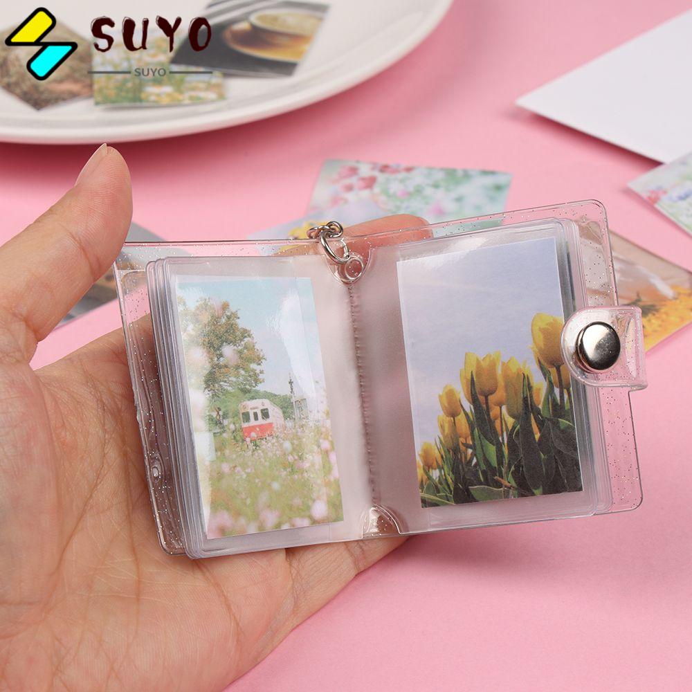 Sổ đựng ảnh thẻ/ hóa đơn mini bằng pvc kèm móc chìa khóa kích thước 2inch nhiều màu tùy chọn