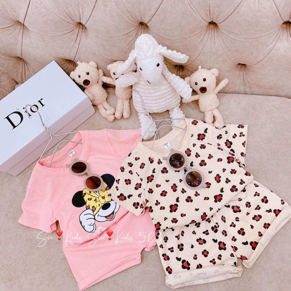 Bộ cộc tay bé gái chất Cotton, 2 màu họa tiết cực đẹp đồ bộ trẻ em thoáng mát mùa hè Namkidshop (V542)