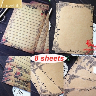 Set 8 Tờ Giấy Khổ A5 Phong Cách Vintage