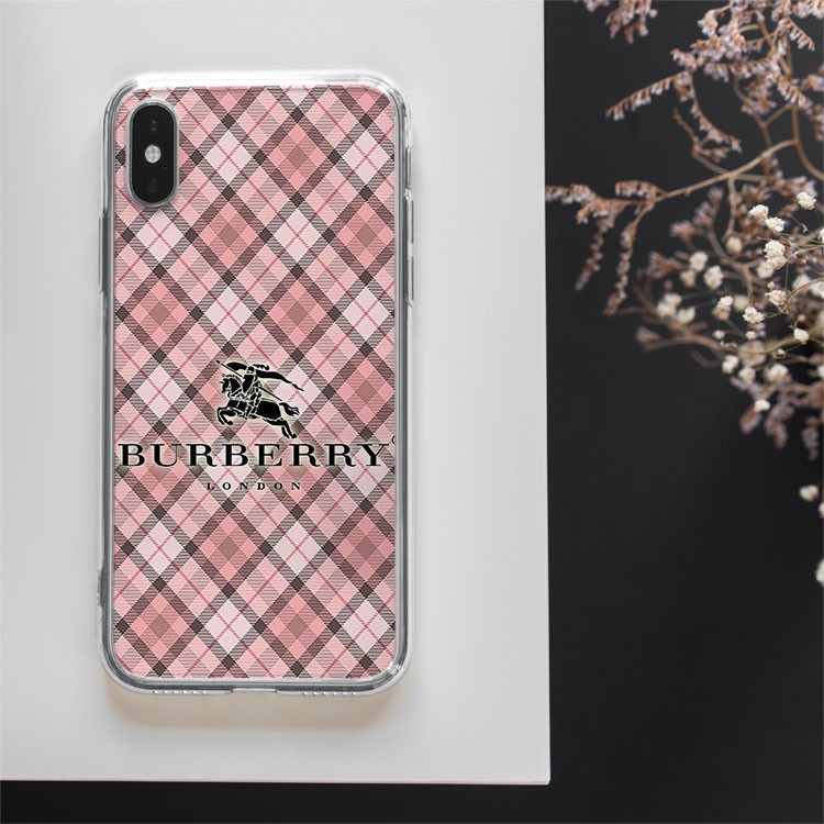 Ốp nhựa dẻo thời trang ốp lưng Burberry màu hồng phấn cực xinh dành cho Iphone 5 đến 12 Promax BRD20210271