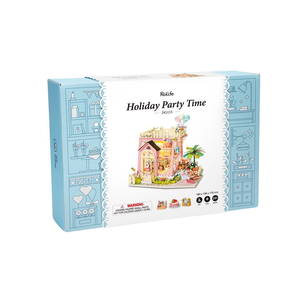 Đồ Chơi Lắp Ráp Bằng Gỗ 3D Mô Hình Nhà Tí Hon Robotime Holiday Party Time DG153