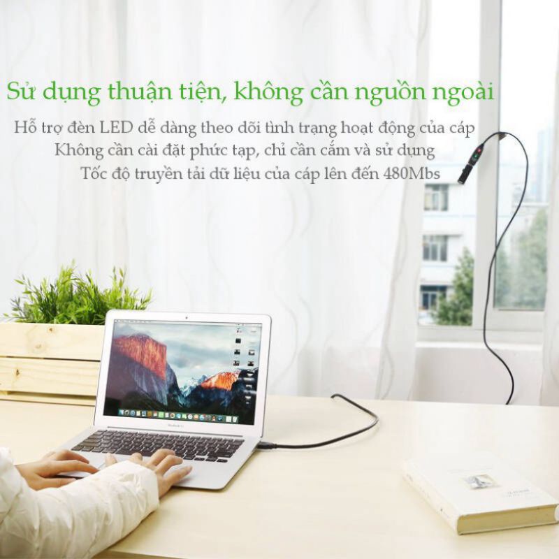 Dây nối dài USB 2.0 Active có Chíp khuếch đại dài 10m Ugreen 10321 US121 - Hàng Chính Hãng