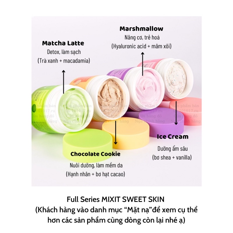 Mặt nạ detox MATCHA LATTE làm sạch và dịu da chiết xuất trà xanh niacinamide 50ml nội địa Nga