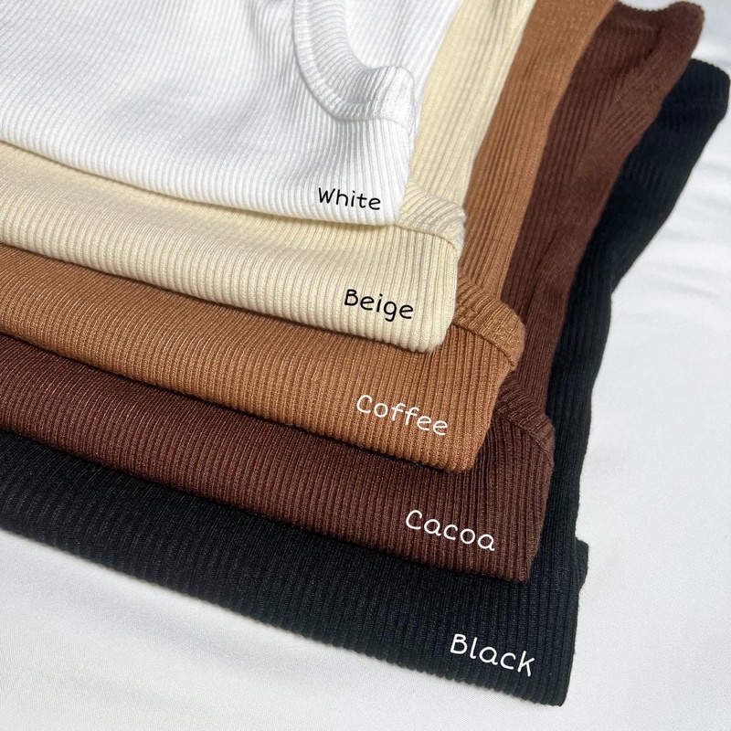 JOLIN | Áo thun gân ba lỗ co giãn dáng dài nhiều màu sắc