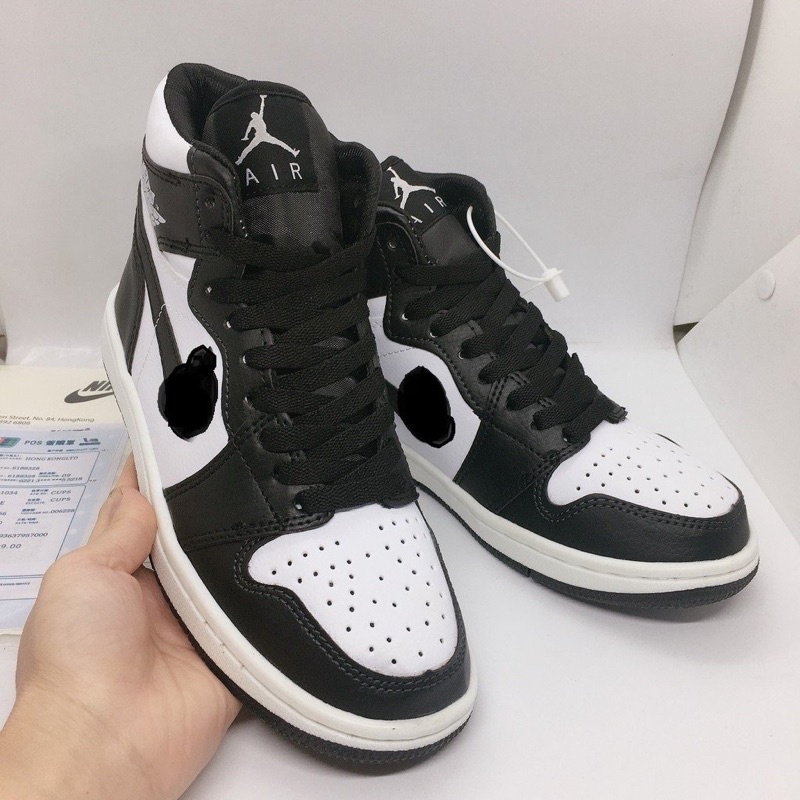 Giày jordan cổ cao, Giày sneaker air jodan panda đen trắng cao cổ full box nam nữ nha
