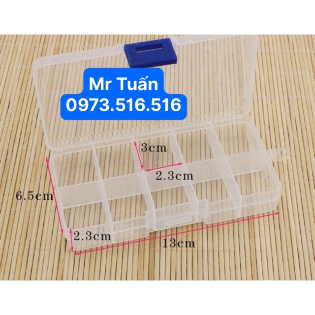 Hộp nhựa 10 ô đựng đồ, phụ kiện nối mi,DỤNG CỤ NỐI MI MR TUẤN