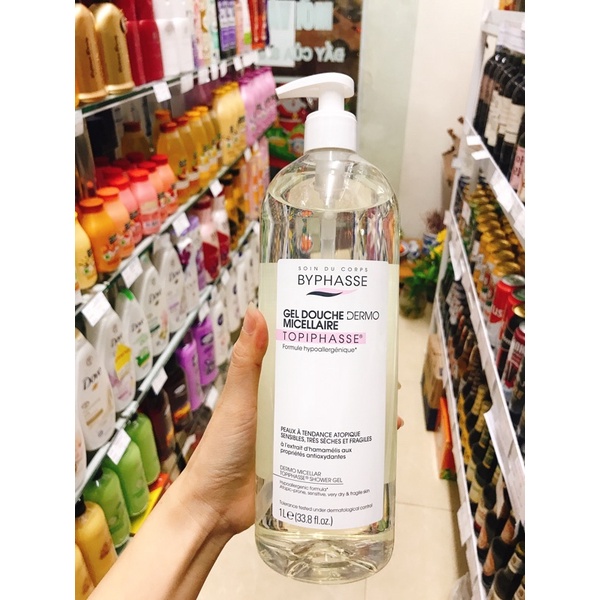 Sữa tắm dưỡng trắng Byphasse Protein & sữa 1 lít 1L