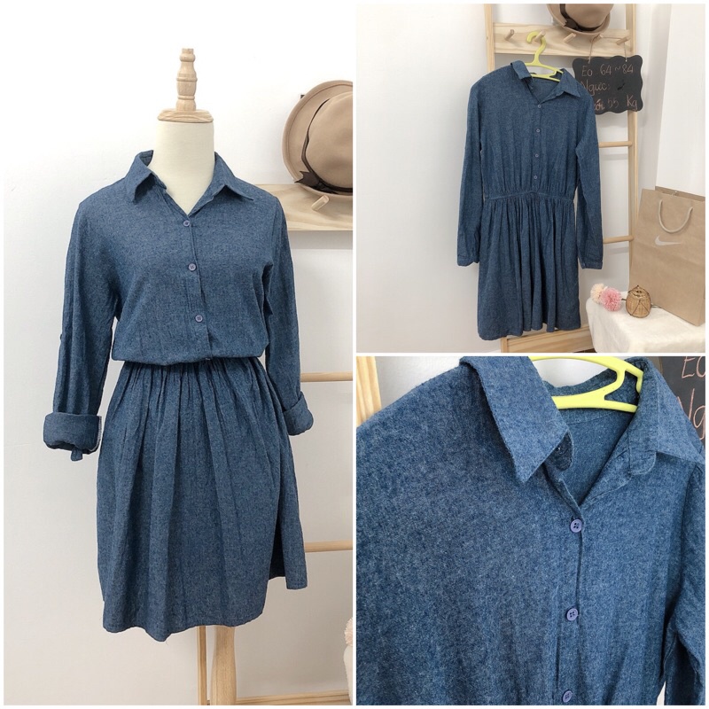 Đầm sơ mi xô linen dưới 65 kg