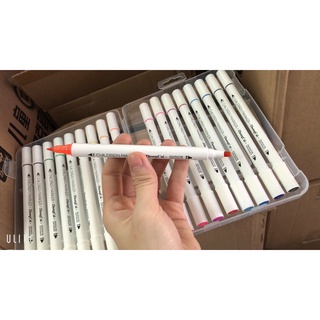 Bút dạ màu marker 2 đầu cao cấp hộp nhựa 12 18 24 36 màu - ảnh sản phẩm 5