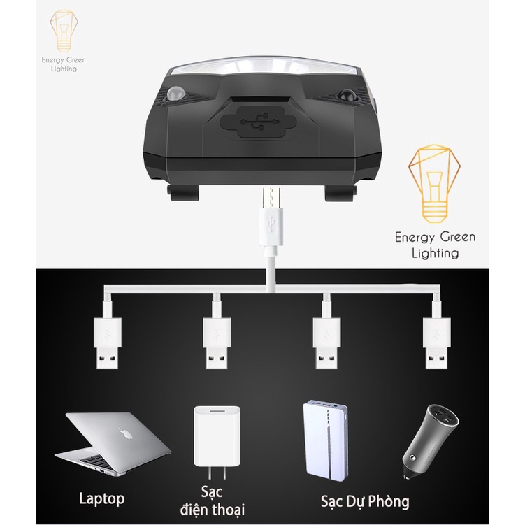 Đèn Pha Đội Đầu Cảm Ứng Energy Green Lighting TG-T069 - LED Siêu Sáng - Có video thực tế