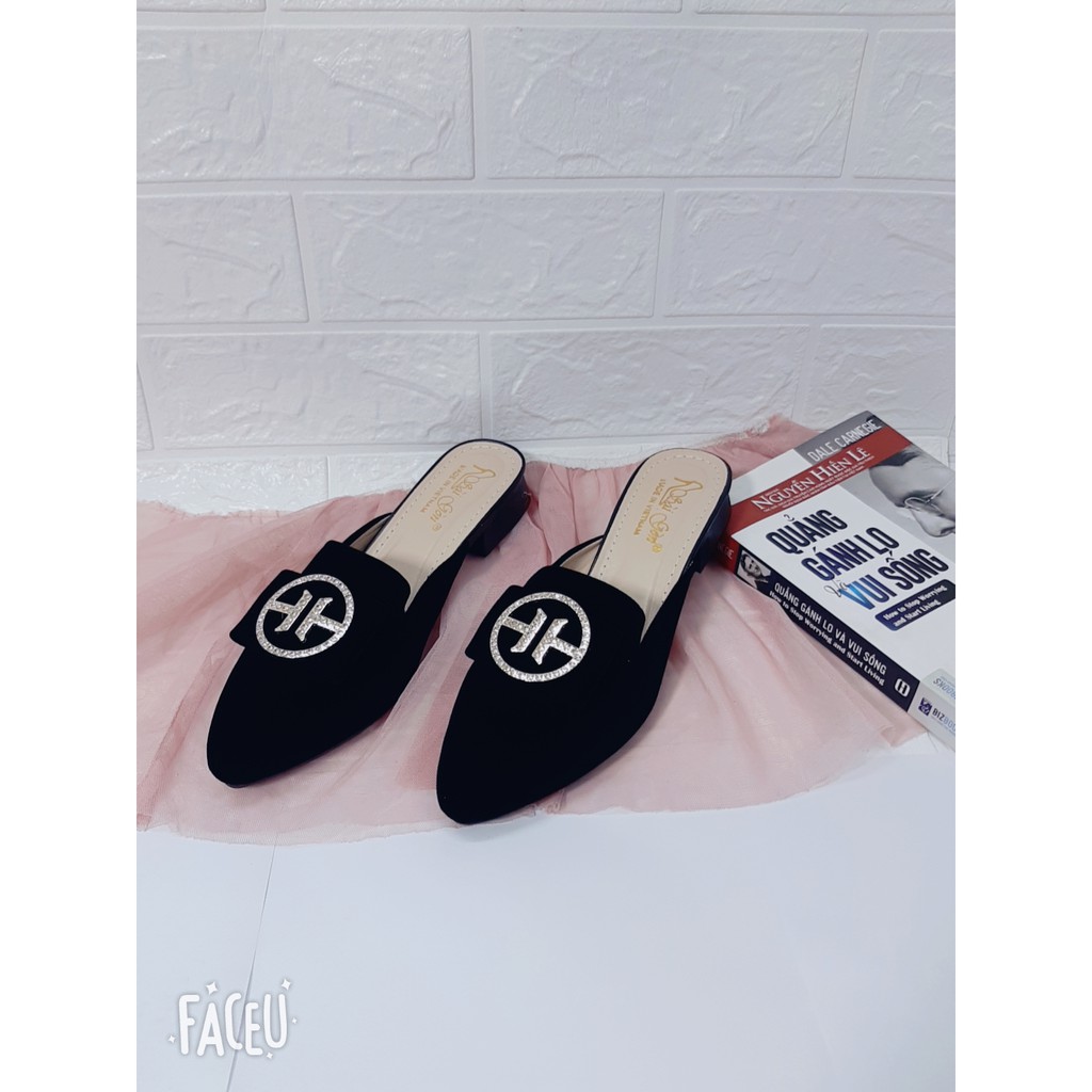 Giày Sục nữ - Sục nhung khóa đá lấp lánh | BigBuy360 - bigbuy360.vn