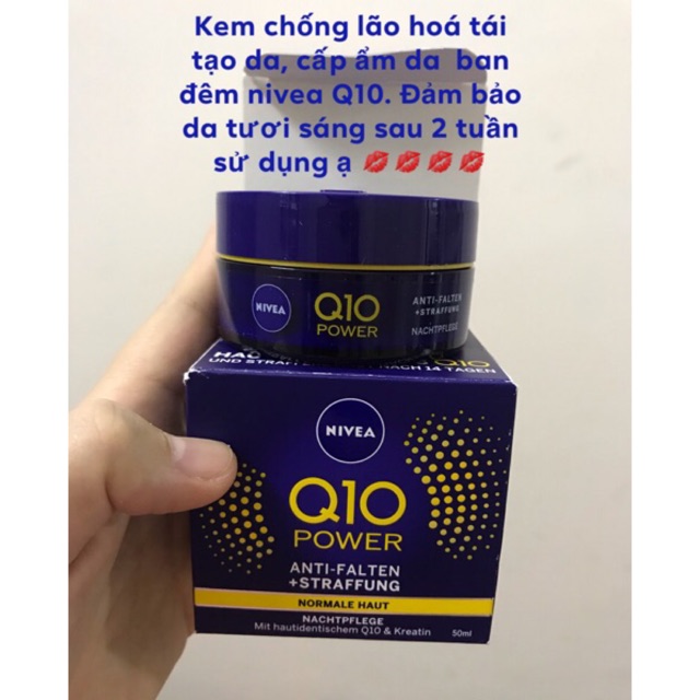 Kem dưỡng da chống lão hóa NIVEA Q10 POWER ANTI-FALTEN Natchpflege ban đêm, 50ml