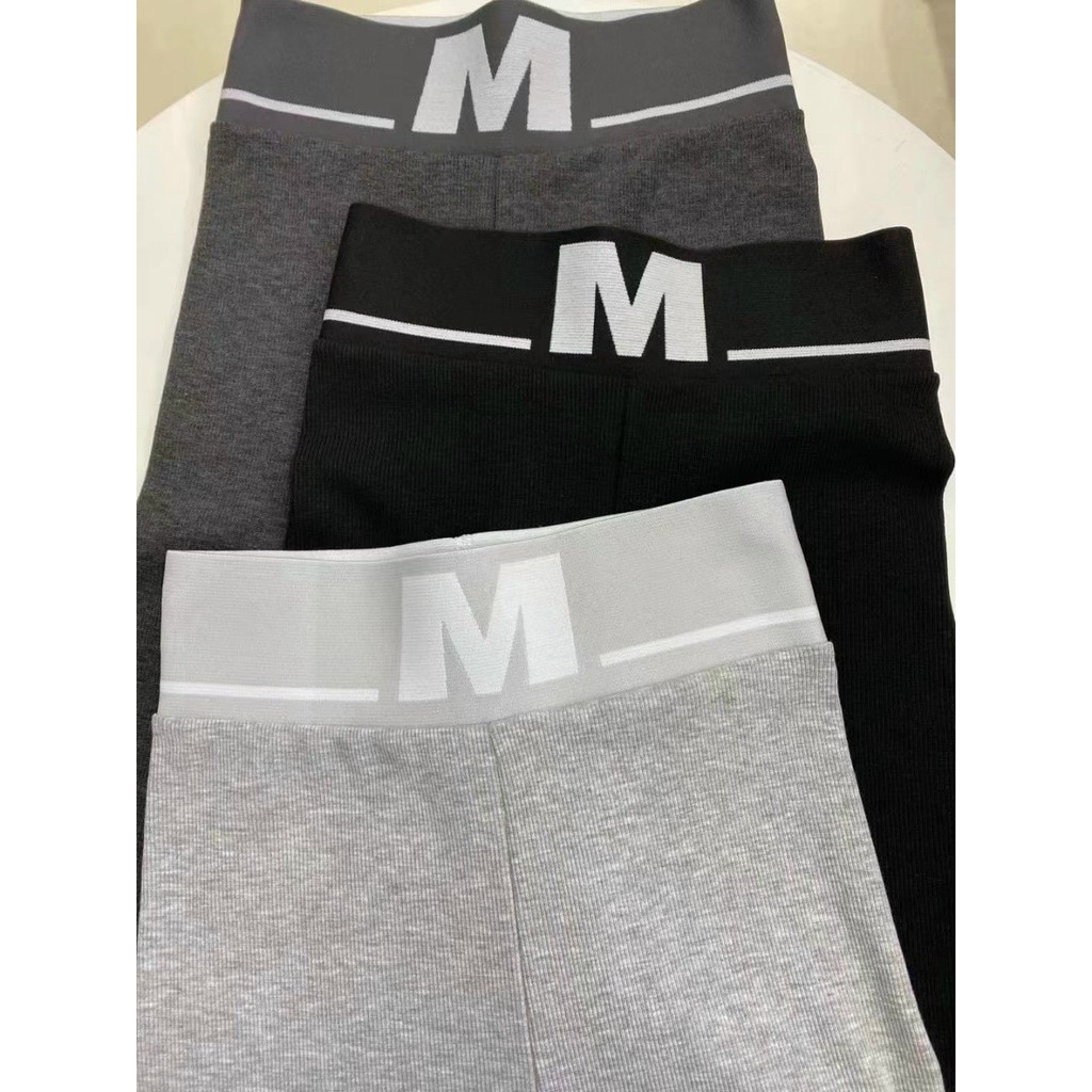 Quần legging gân tăm cạp cao chữ M | BigBuy360 - bigbuy360.vn