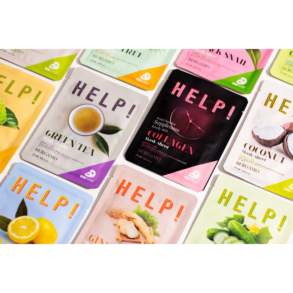 Set 10 mặt nạ Bergamo HELP! 25ml với 12 loại