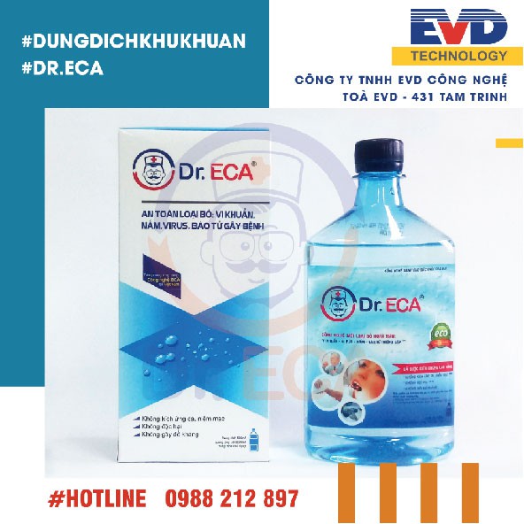 Nước muối điện hoá Dr.ECA - Dung dịch sát khuẩn hầu họng