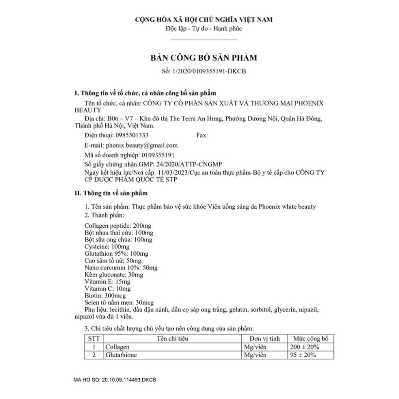 Viên Uống Giúp Sáng Da Trắng Da Làm Mờ Hết Nám Phoenix Beauty | BigBuy360 - bigbuy360.vn