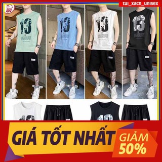 ❤️ VẢI MÁT - MẪU MỚI ❤️  SÉT ĐỒ BỘ THỂ THAO MẶC NHÀ NAM NỮ 3 LỖ SÁT NÁCH CỔ TRÒN GỒM QUẦN ĐÙI DÂY RÚT CÓ TÚI ÁO THUN 🏆
