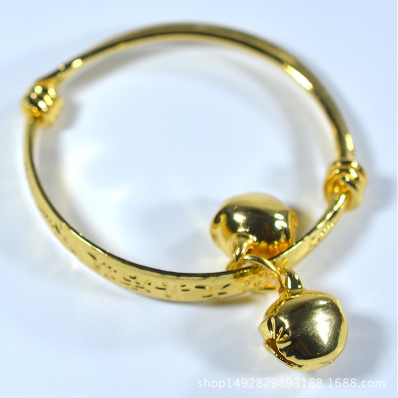 Món Quà Cho Bé Yêu-Lắc Tay Gold 18k Cho Trẻ Em 2 Chuông Cực Xinh,Cực Yêu