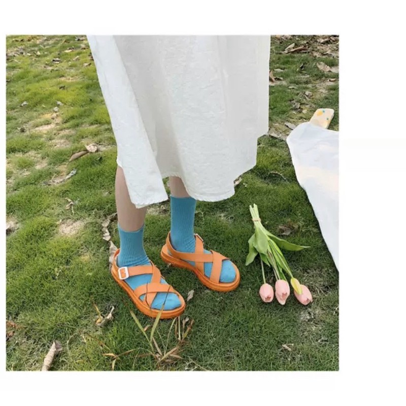 [Có sẵn+ảnh thật] Sandals quai chéo nhiều màu sắc summer 2021 mã 02