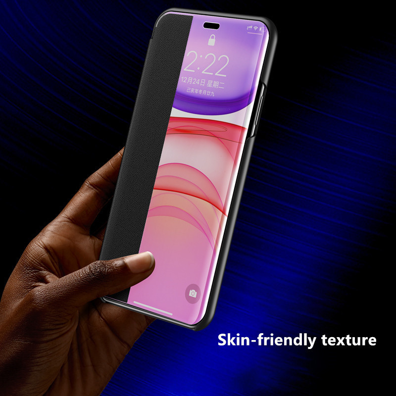 Ốp Lưng Nắp Gập Màu Trơn Có Mặt Gương Phía Trước Cho Iphone 6 6s 7 8 Plus Se 2020 X Xr Xs Max