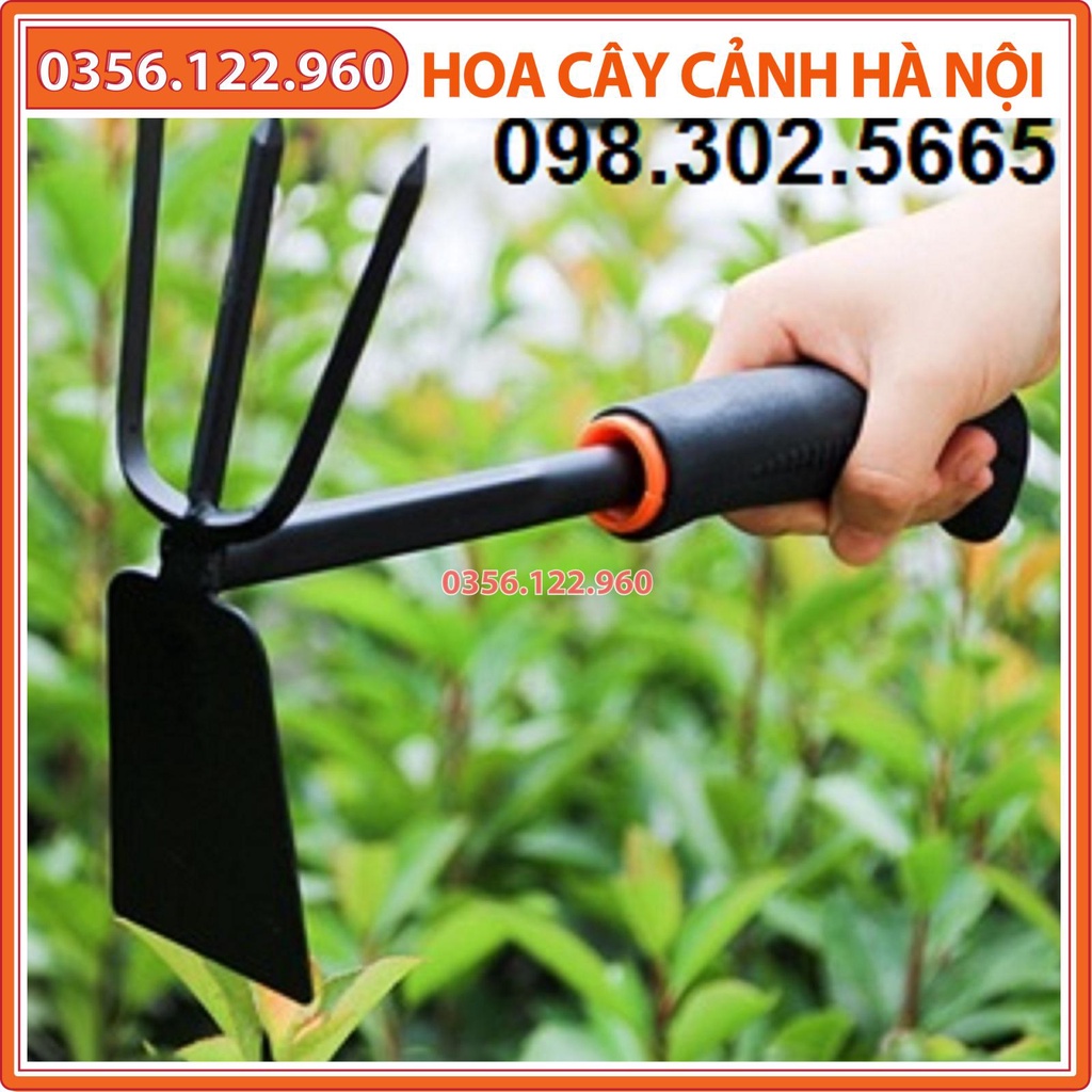 [Rẻ vô địch] Dụng cụ làm vườn cuốc, cào 2 trong 1 dài 30cm tiện dụng