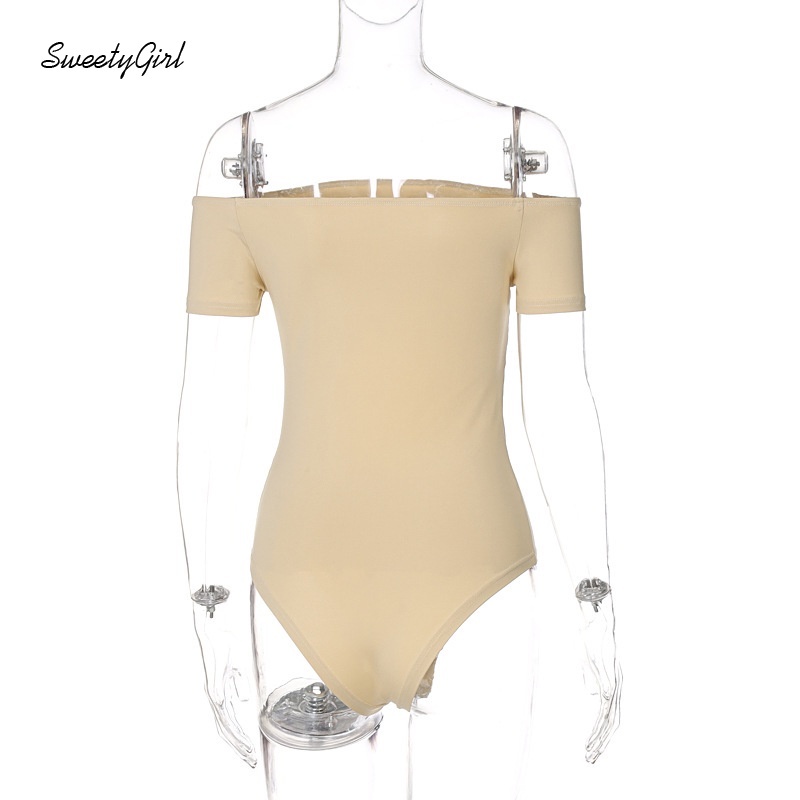 Áo Liền Quần Tay Ngắn Hở Vai Màu Trơn Thời Trang Quyến Rũ Cho Nữ | BigBuy360 - bigbuy360.vn