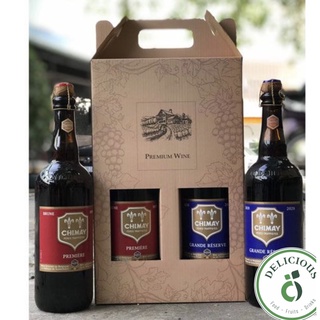 Set quà tặng bia chimay –bỉ 2 chai 750ml