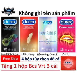 [DEAL HOT] Combo 4 Hộp Bao Cao Su Durex Tặng 1 hộp Vrt - 51 cái