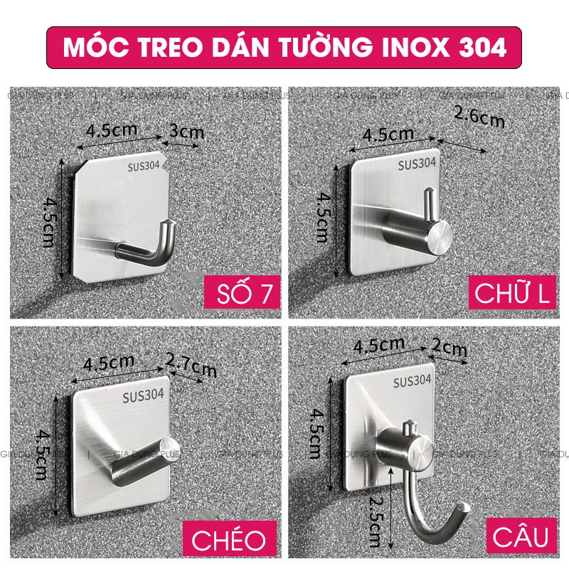 Móc treo khăn, quần áo, đồ dùng đa năng inox 304 cao cấp, dán tường không cần khoan VIMORA