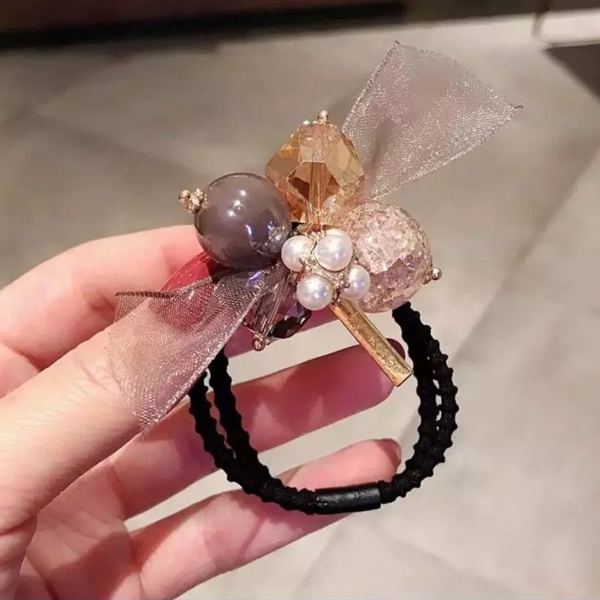 Dây buộc tóc nữ pha lê cao cấp sang trọng - Set 5 dây cột tóc dễ thương, bền đẹp - NASI Store