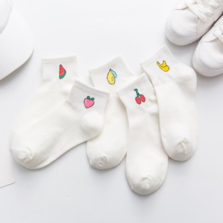 Set 5 đôi tất nữ, vớ trắng hình item cổ cao năng động, dễ phối đồ (giao ngẫu nhiên) V27