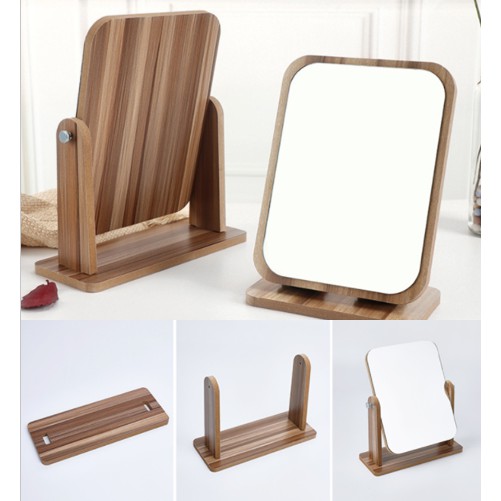 GƯƠNG ĐỂ BÀN - GƯƠNG TRANG ĐIỂM BẰNG GỖ - TẶNG KÈM BÚT VẼ | BigBuy360 - bigbuy360.vn