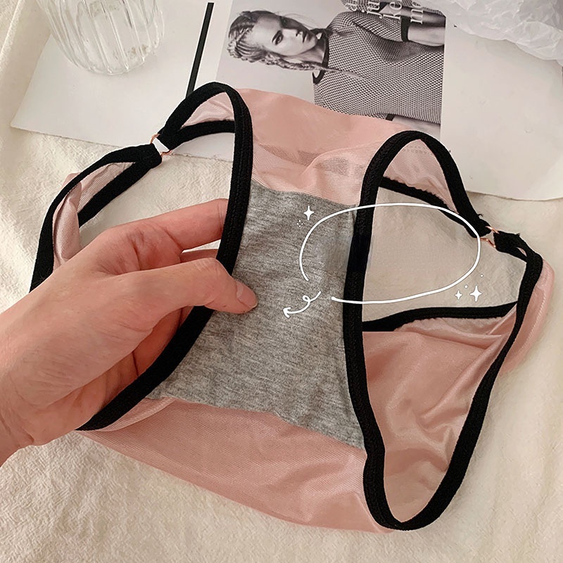 Quần Lót Lưới Siêu Mỏng Lưng Thấp Trong Suốt Mau Khô Gợi Cảm Cho Nữ