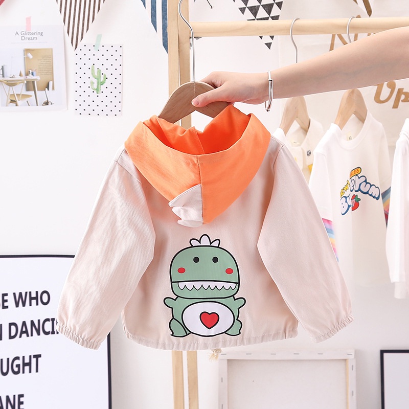 Áo Khoác Có Mũ Trùm Phối Khóa Kéo In Hình Hoạt Hình Thời Trang Mùa Xuân Thu Dành Cho Trẻ Nhỏ 0-5 Tuổi