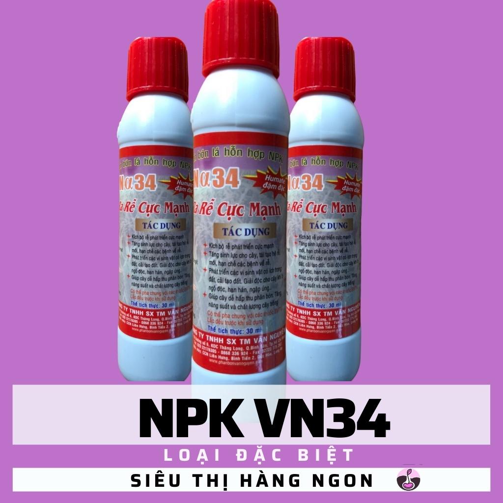 Phân bón kích rễ NPK VN34 30ml - Chất lượng cao, ra rễ cực mạnh, tái sinh & phục hồi rễ - Phân bón cây cảnh
