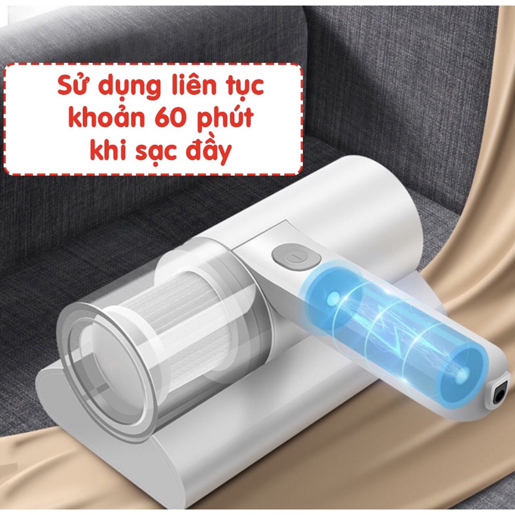 Máy Hút Bụi Mini Cầm Tay Không Dây, Máy Hút Bụi Giường Nệm Sofa Diệt Khuẩn 99% Bằng UV