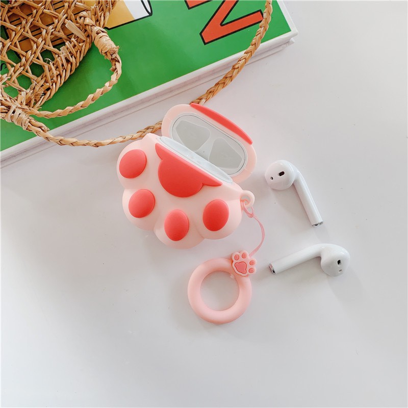 Case Airpod - Ốp Tai Nghe 1/2 Hình Chân Mèo To -Phù Hợp Với Airpods1/2- i11/12 Siêu Cute Dễ Thương