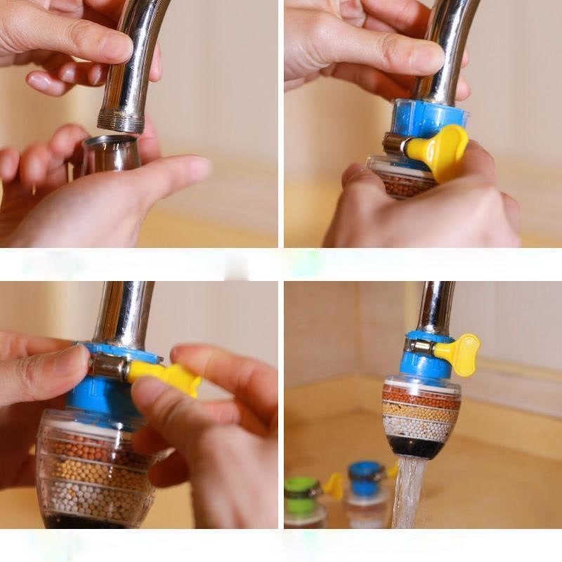 Đầu Lọc Nước Trực Tiếp Tại Vòi Gồm 6 Tầng Lọc - Vòi Lọc Nước Mini 6 Tầng Có Co Tăng Giảm Gắn Được Mọi Loại Vòi