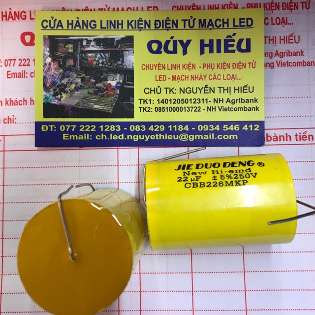QH-Tụ loa 22uf 250v loại tròn đẹp