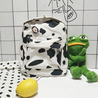 🍀ORDER TAOBAO🍀 Balo basic ulzzang bò sữa / Balo bò sữa